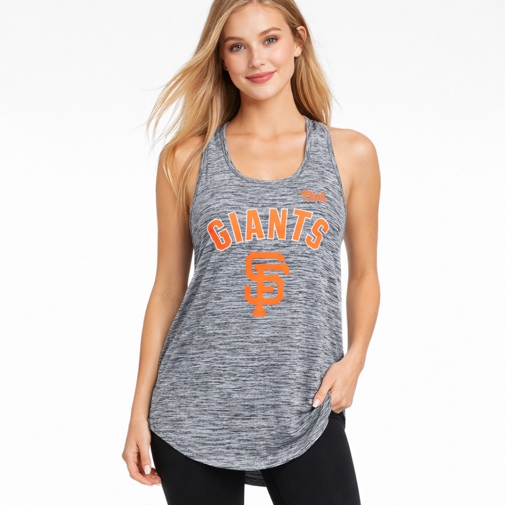 San Francisco Giants PINK Victoria’s Secret Gray Racerback Tank Top Size Small